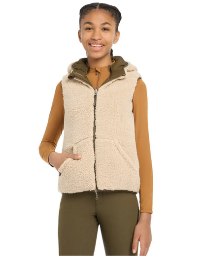 Alpine Coloured LeMieux Young Rider Eloise Reversible Winter Gilet On A White Background 