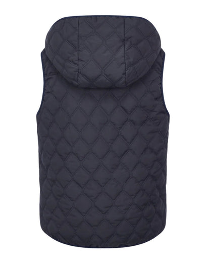 Navy Coloured LeMieux Young Rider Eloise Reversible Winter Gilet On A White Background 