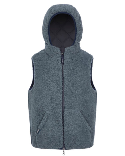 Navy Coloured LeMieux Young Rider Eloise Reversible Winter Gilet On A White Background 