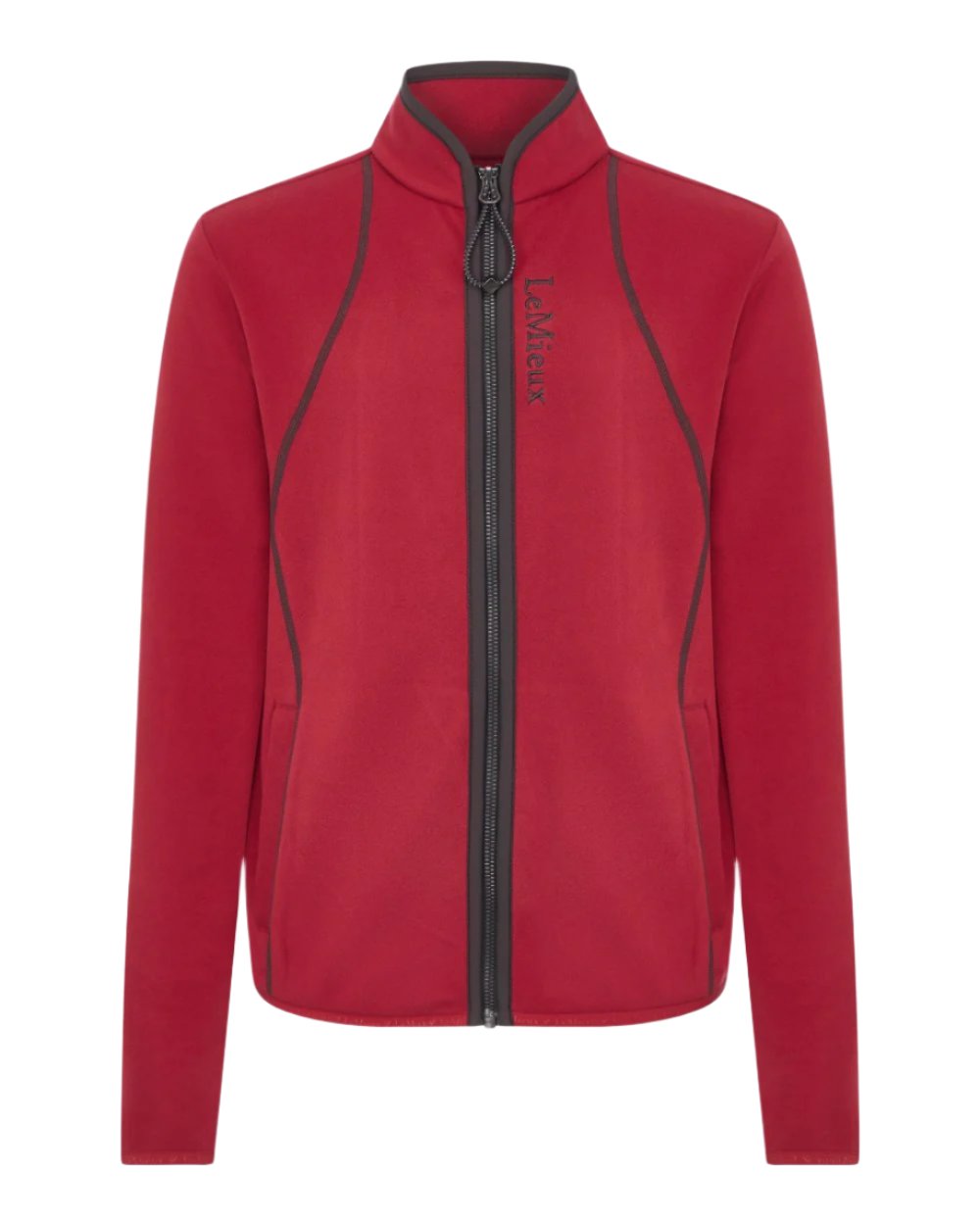 Ember Coloured LeMieux Young Rider Felicity Fleece Zip Through Jacket On A White Background 