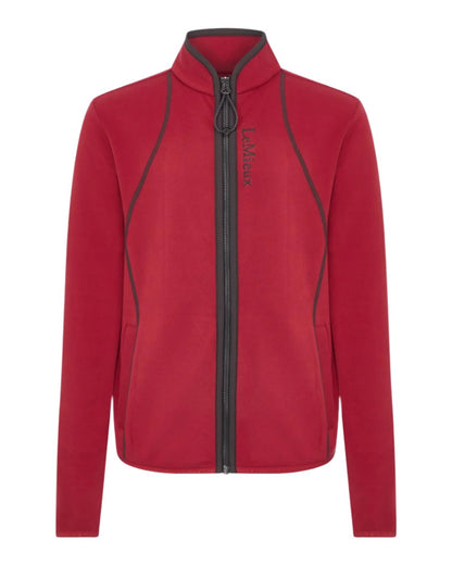 Ember Coloured LeMieux Young Rider Felicity Fleece Zip Through Jacket On A White Background 