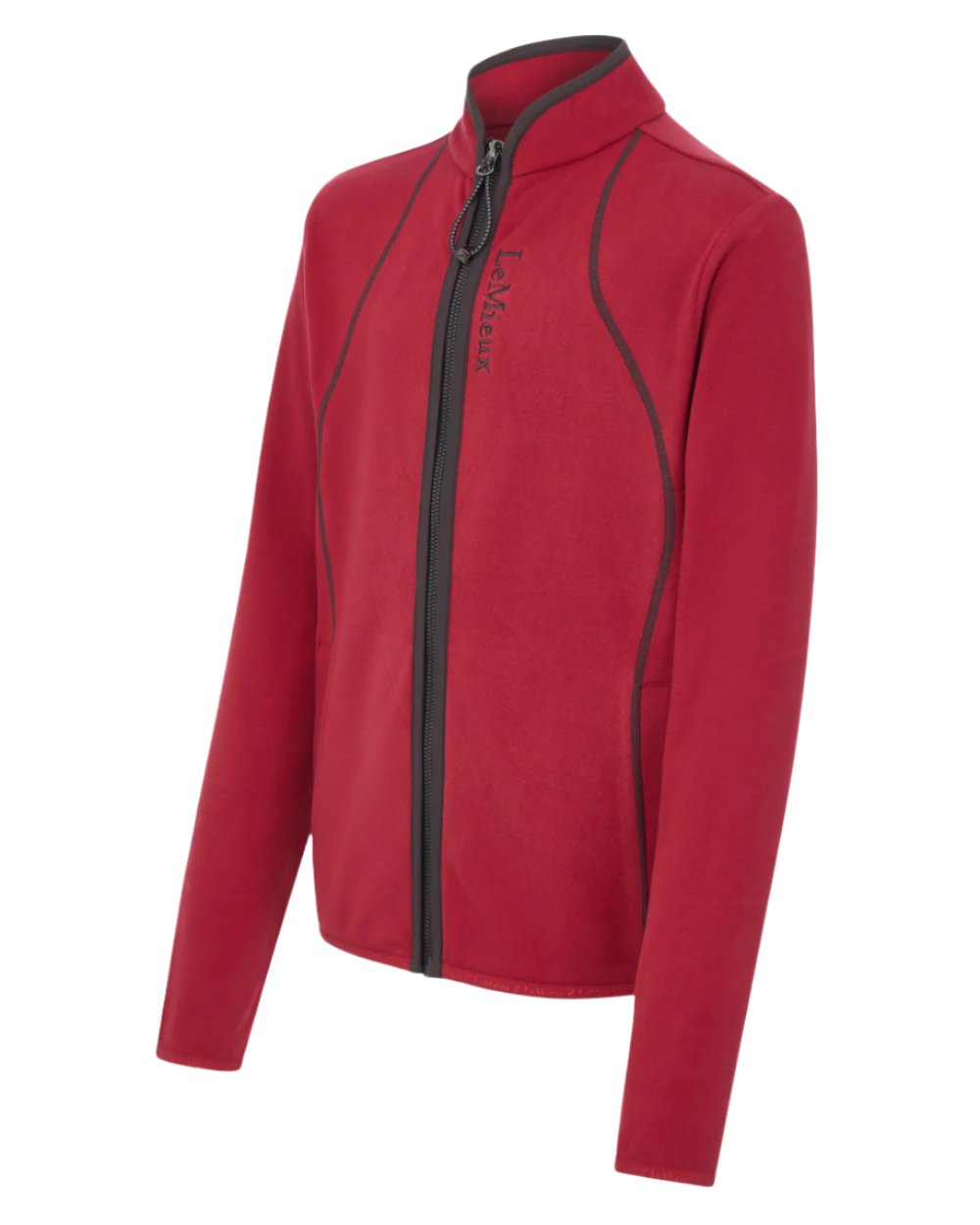 Ember Coloured LeMieux Young Rider Felicity Fleece Zip Through Jacket On A White Background 