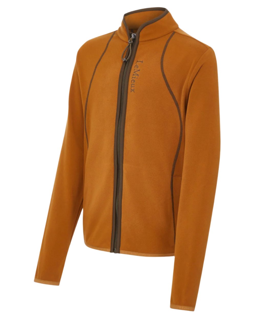 Ginger Coloured LeMieux Young Rider Felicity Fleece Zip Through Jacket On A White Background 