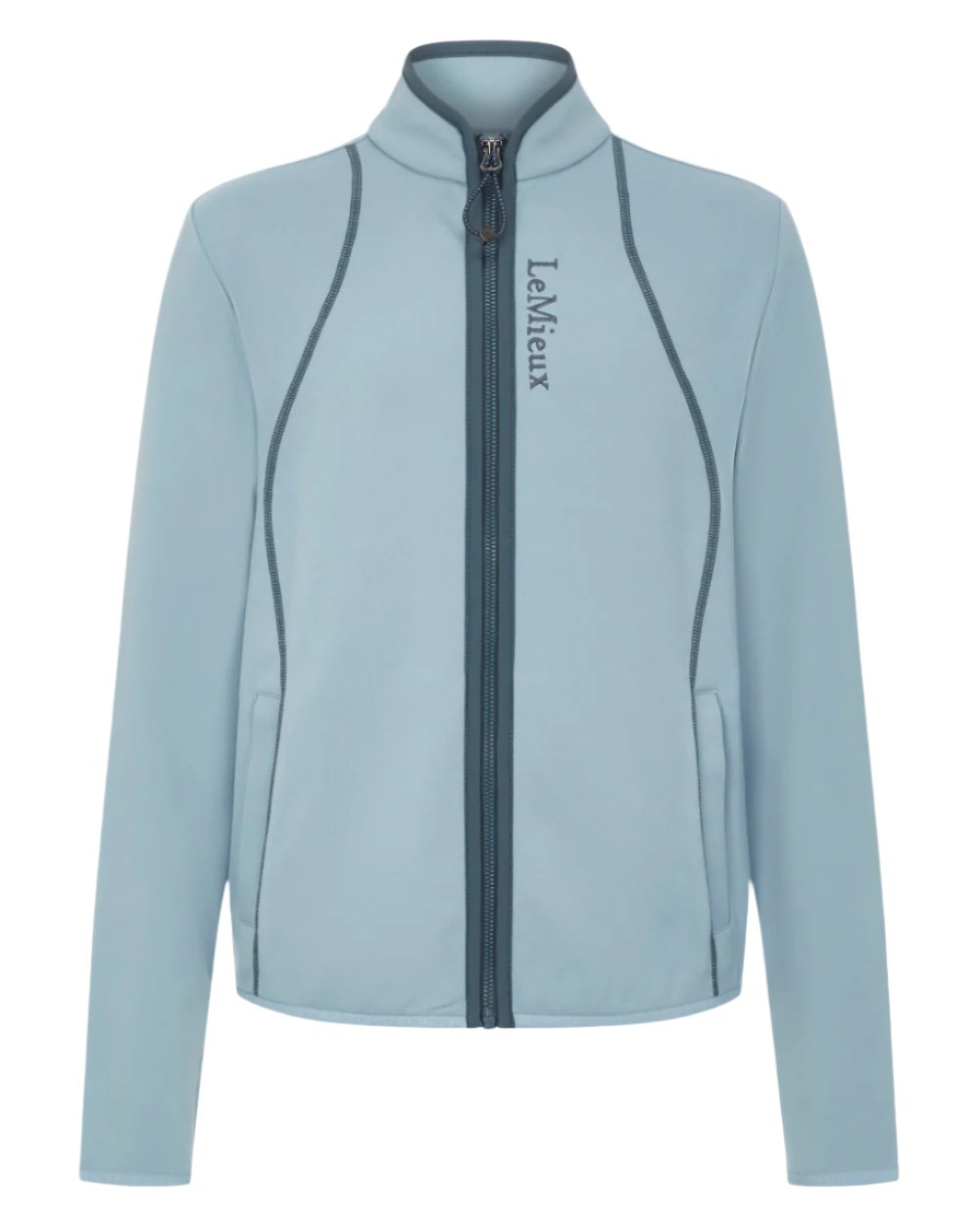 Glacier Coloured LeMieux Young Rider Felicity Fleece Zip Through Jacket On A White Background 