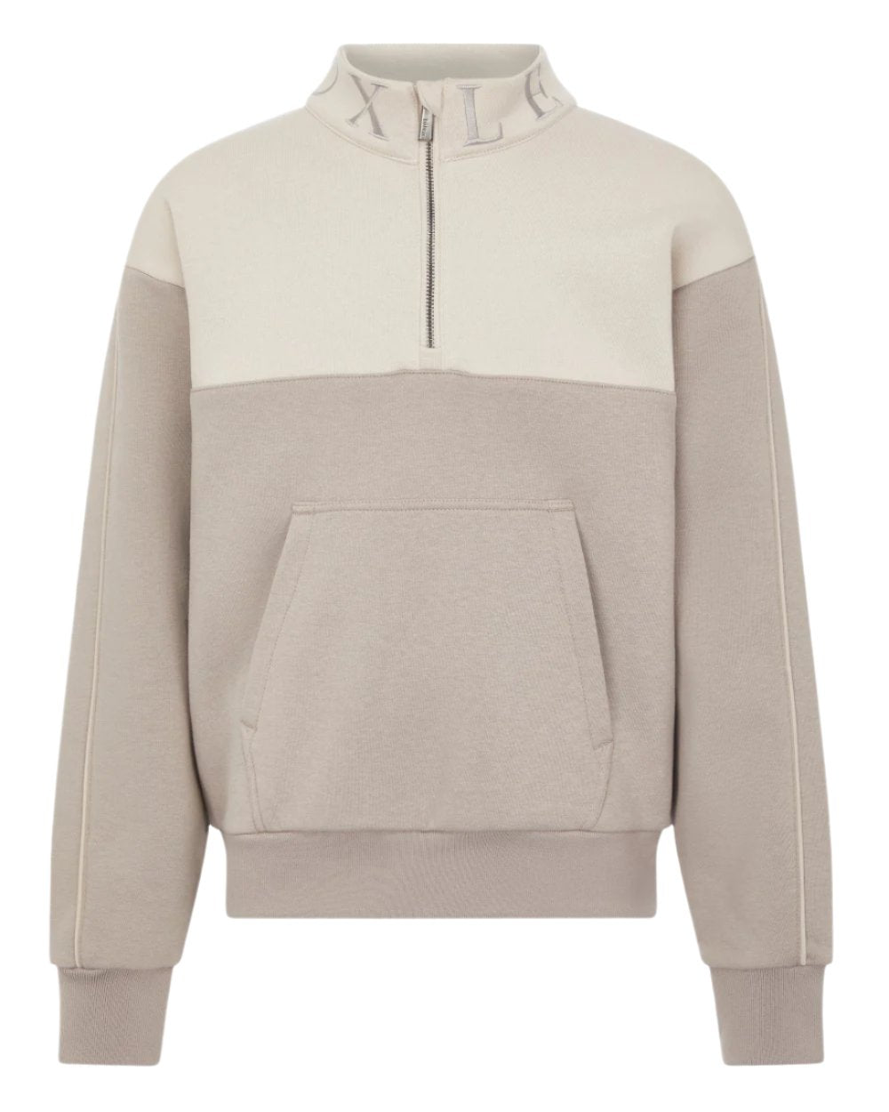 Ash Stone Coloured LeMieux Young Rider Kate Quarter Zip Sweater On A White Background 