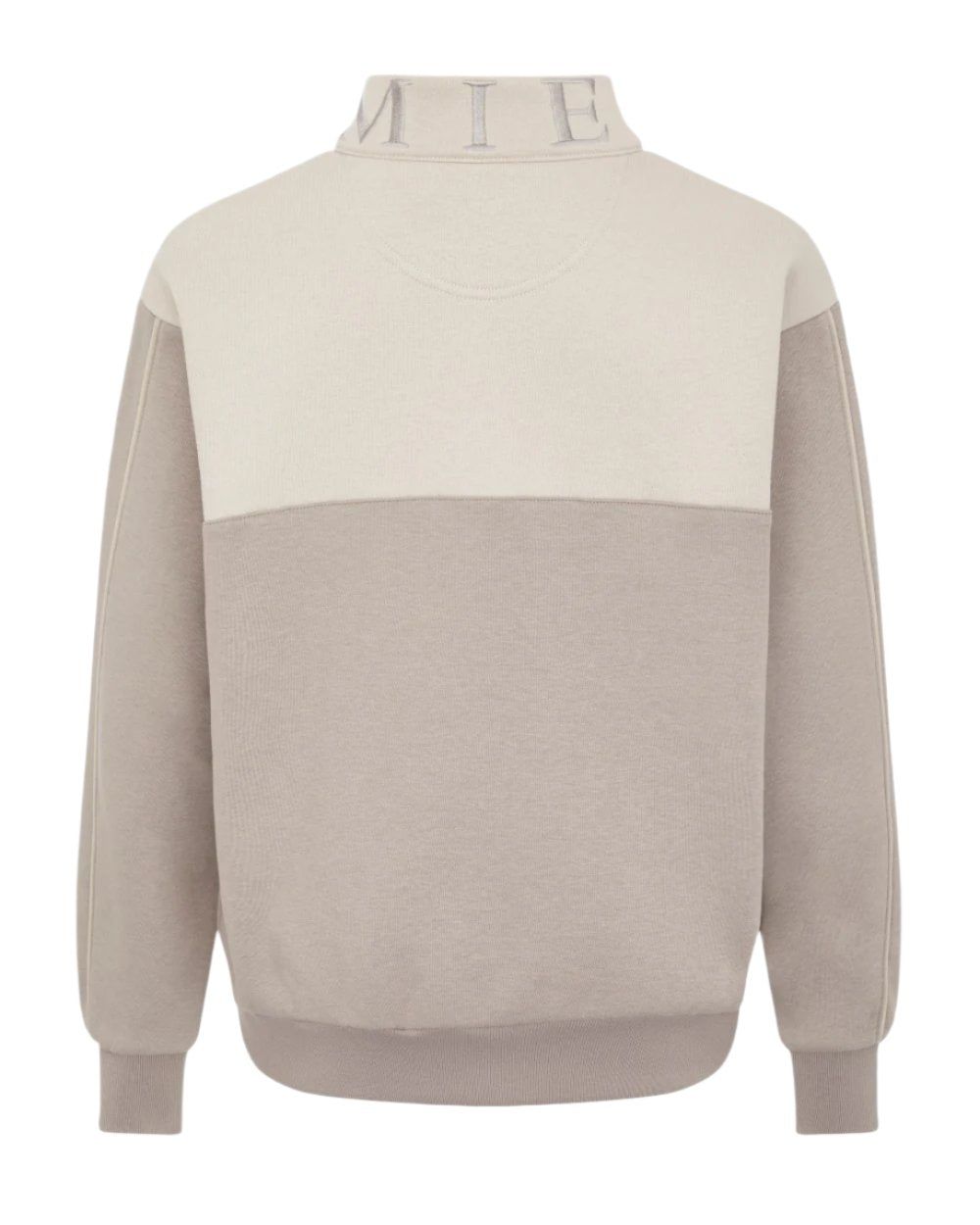 Ash Stone Coloured LeMieux Young Rider Kate Quarter Zip Sweater On A White Background 