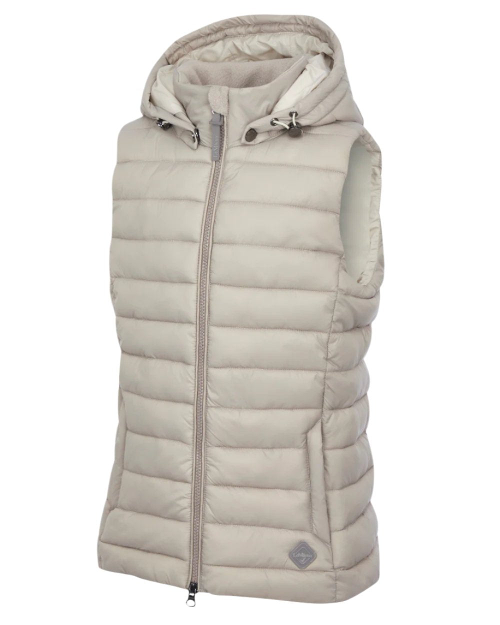 Ash Coloured LeMieux Young Rider Milly Puffer Gilet On A White Background 