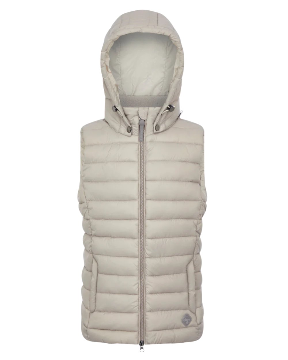 Ash Coloured LeMieux Young Rider Milly Puffer Gilet On A White Background 