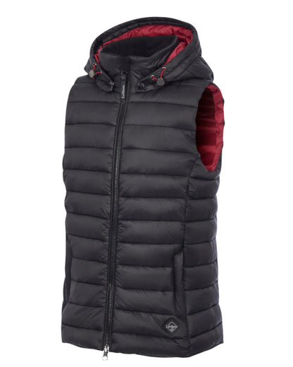 Black Coloured LeMieux Young Rider Milly Puffer Gilet On A White Background 