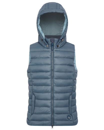 Petrol Coloured LeMieux Young Rider Milly Puffer Gilet On A White Background 