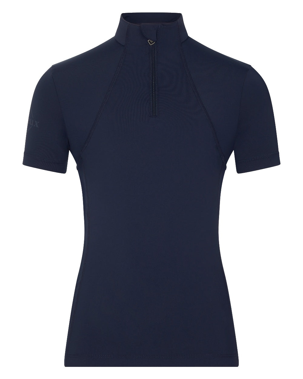 Indigo coloured LeMieux Young Rider Short Sleeve Base Layer on white background 