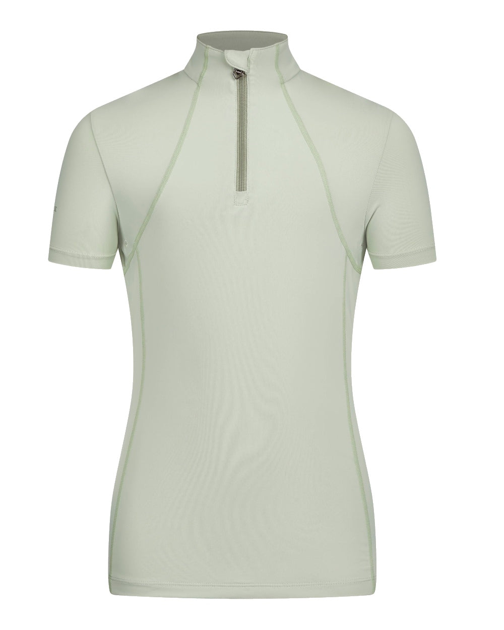 Pistachio coloured LeMieux Young Rider Short Sleeve Base Layer on white background 