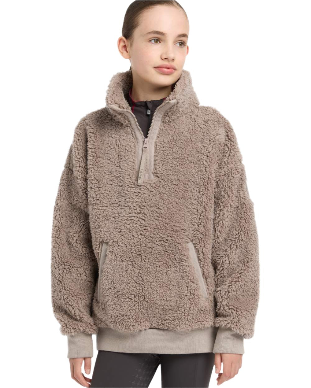 Ash Coloured LeMieux Young Rider Tia Teddy Fleece On A White Background 