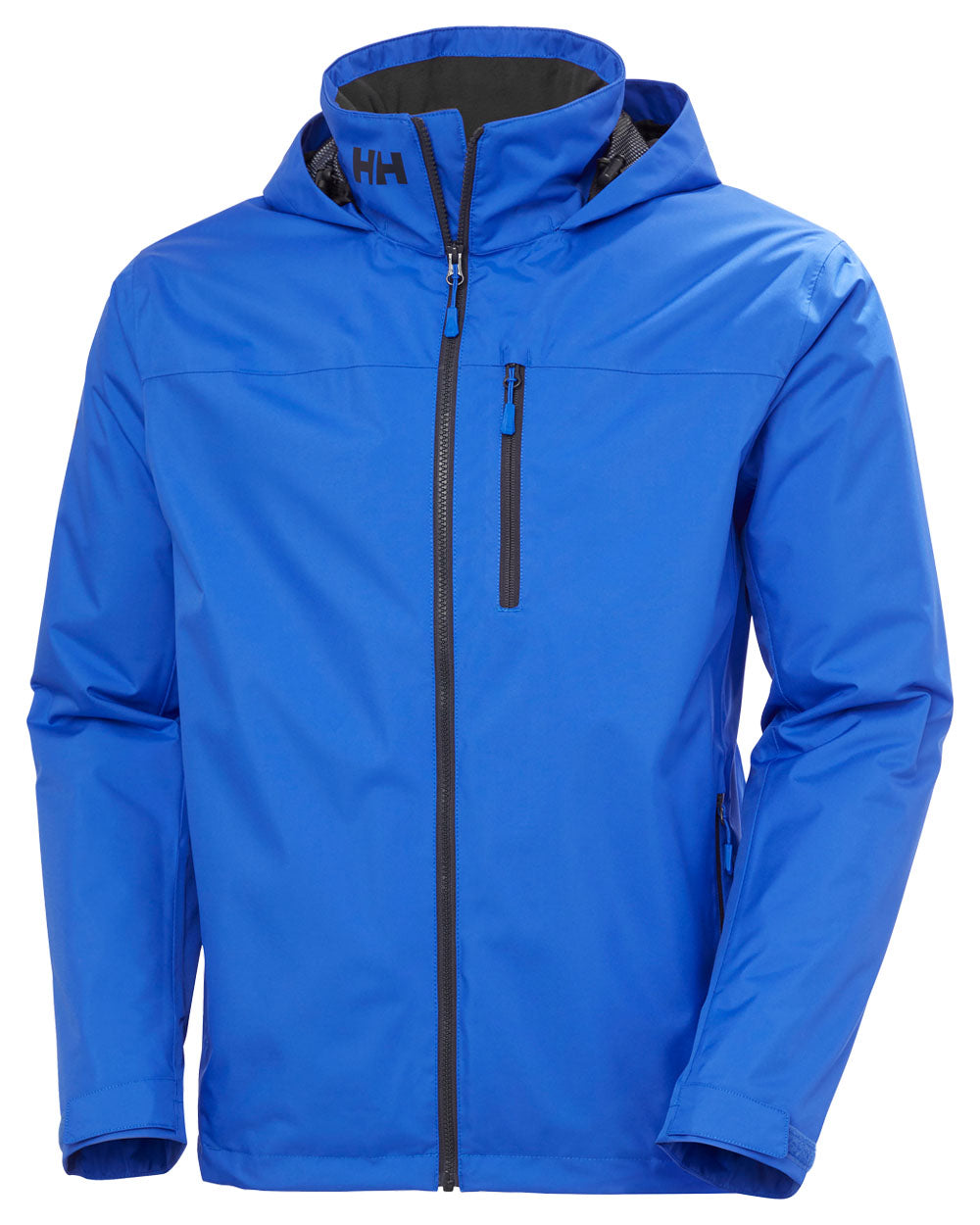 Cobalt 2 coloured Helly Hansen Mens Crew Hooded Midlayer Jacket on white background
