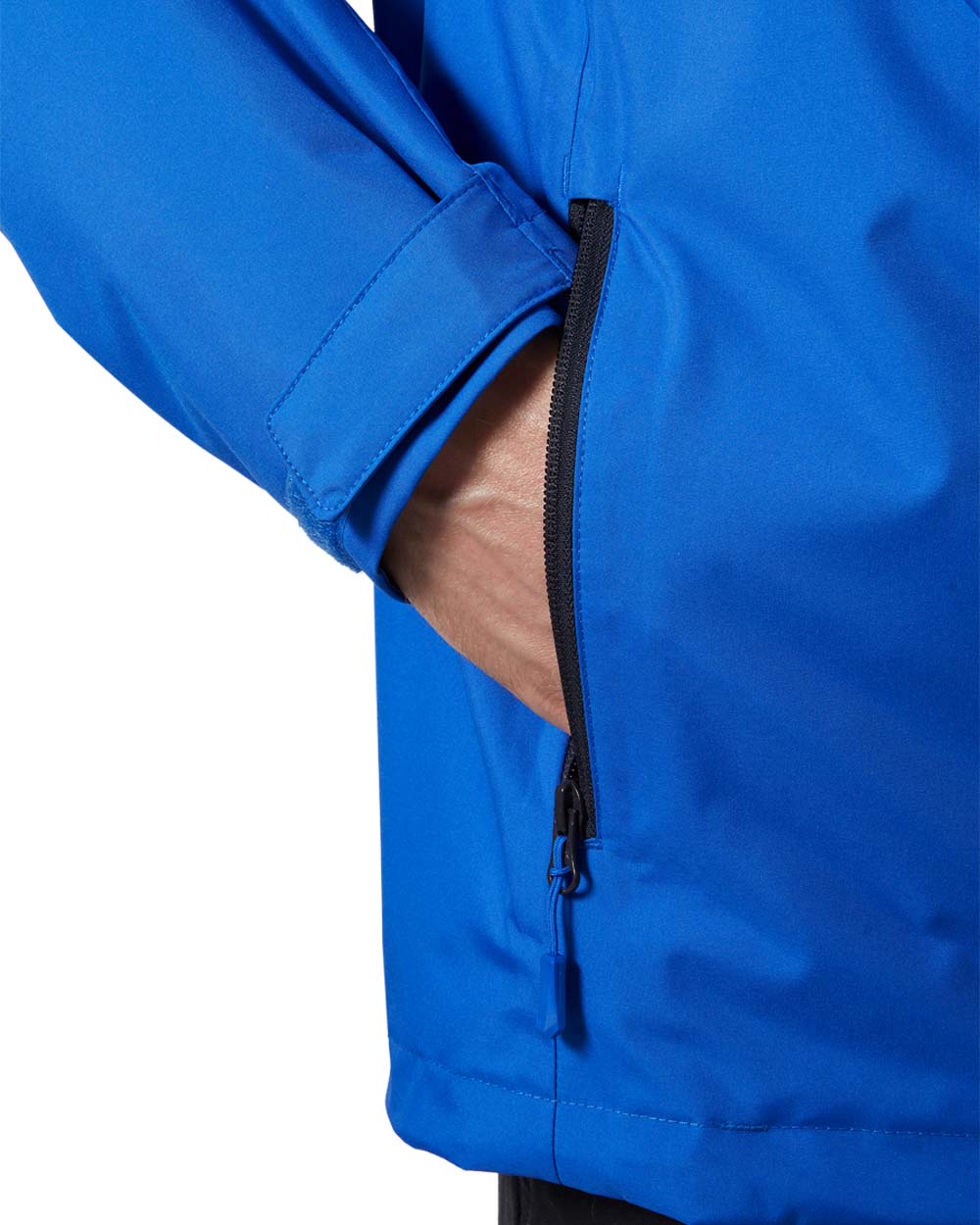 Cobalt 2 coloured Helly Hansen Mens Crew Hooded Midlayer Jacket on white background
