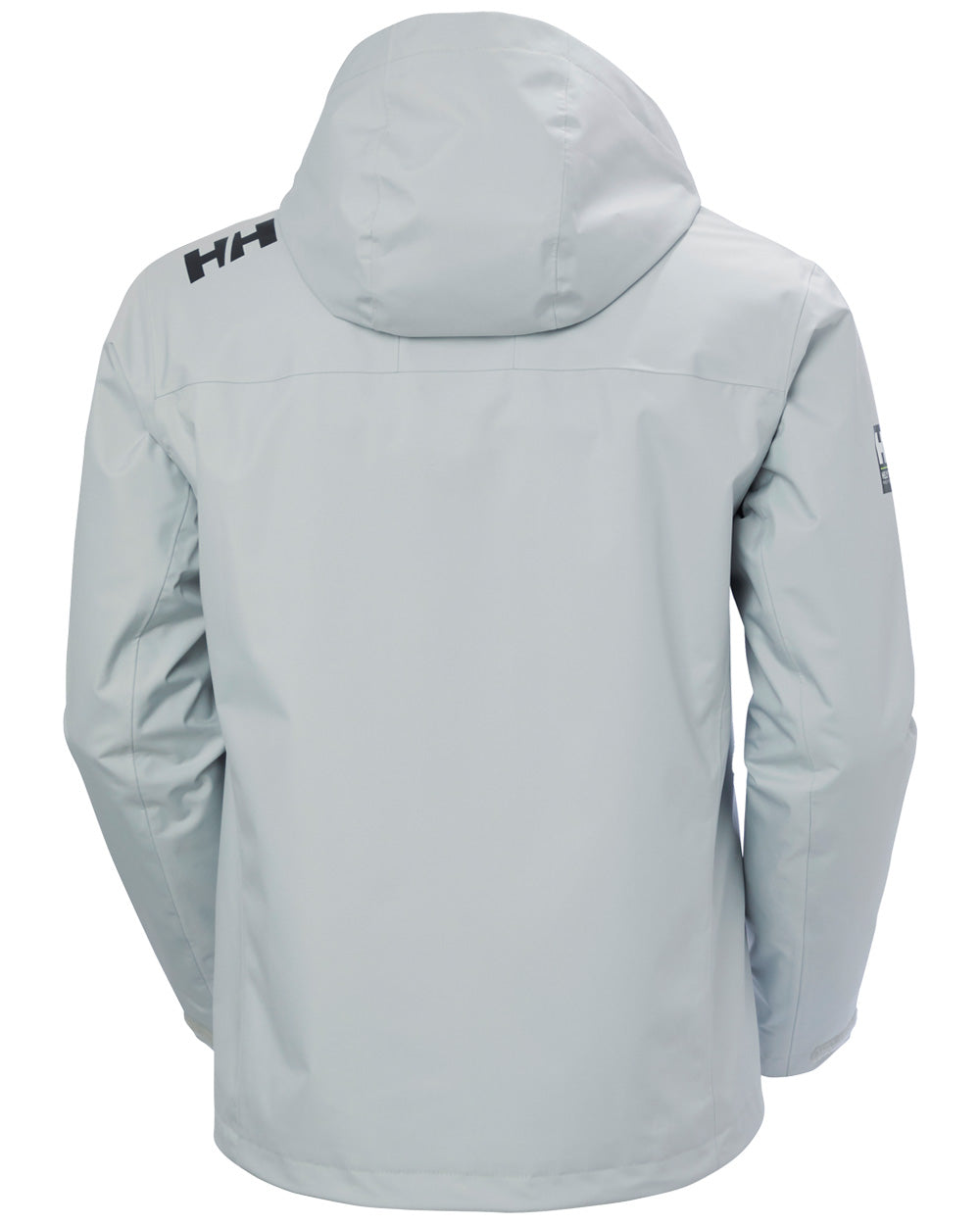 Grey Fog coloured Helly Hansen Mens Crew Hooded Midlayer Jacket on white background 