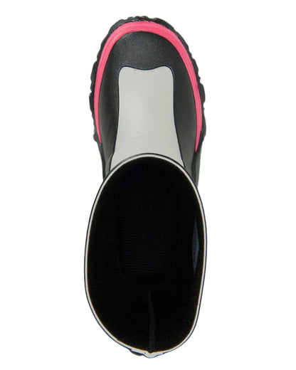 Grey Pink Coloured Muck Boots Childrens Forager Tall Boots on White Background

