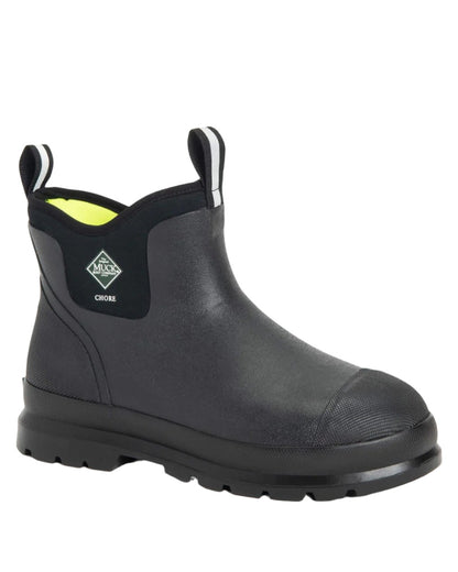 Black Coloured Muck Boots Chore Classic Chelsea Boots On A White Background