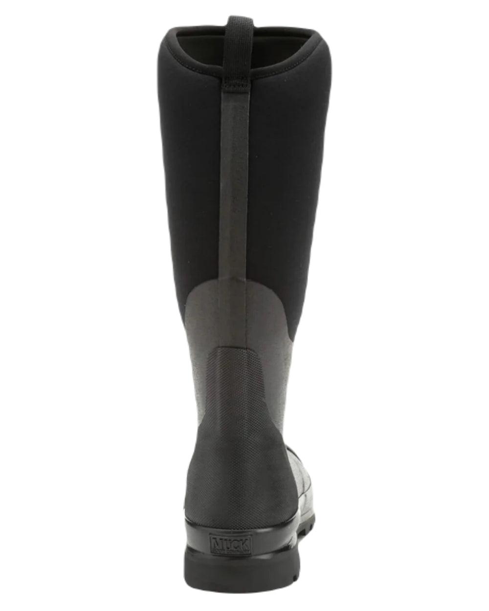 Black Coloured Muck Boots Womens Chore Classic Tall Wellingtons On A White Background