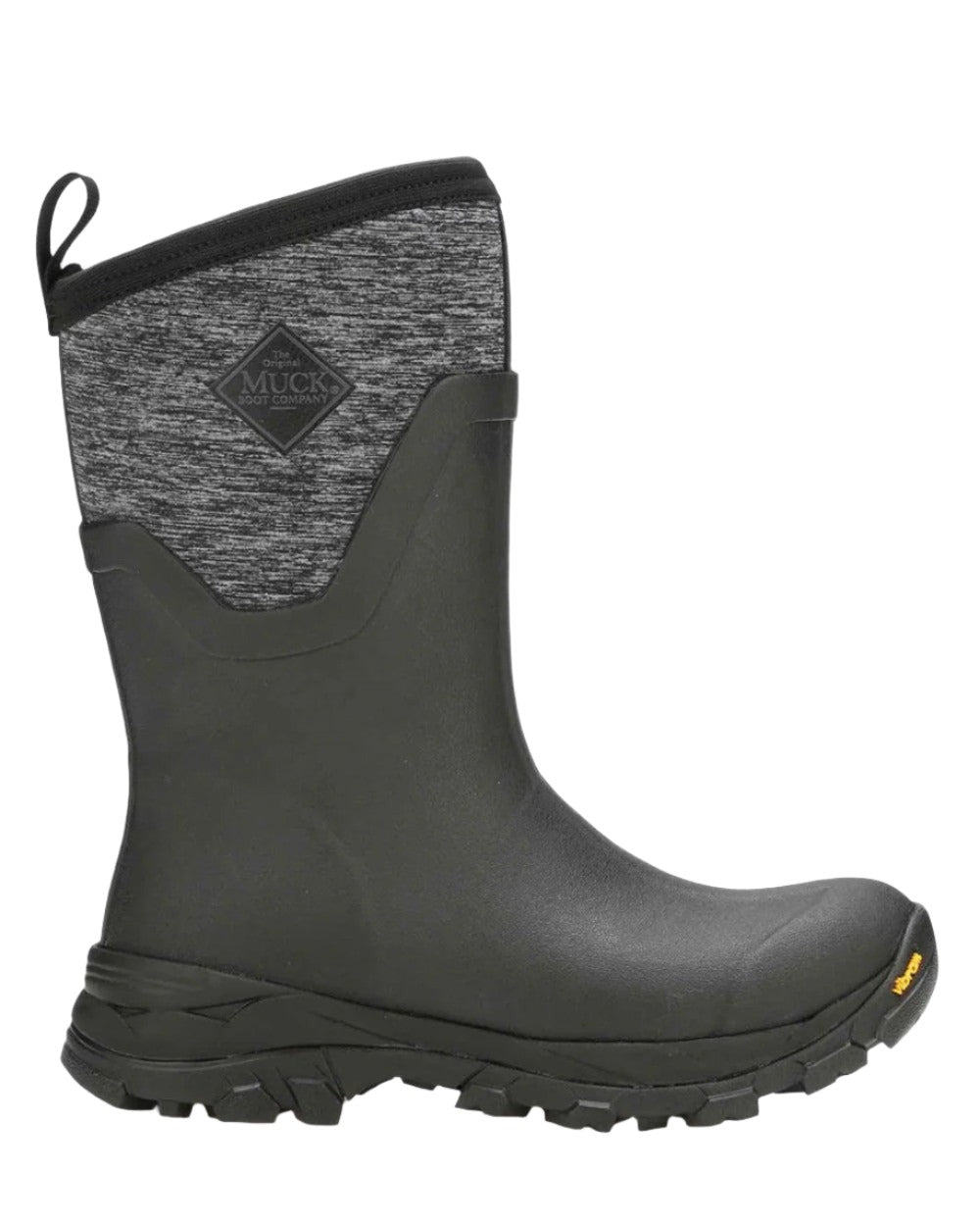 Black Heather Jersey Coloured Muck Boots Ladies Arctic Ice Mid Wellingtons Clearance Colours On A White Background 