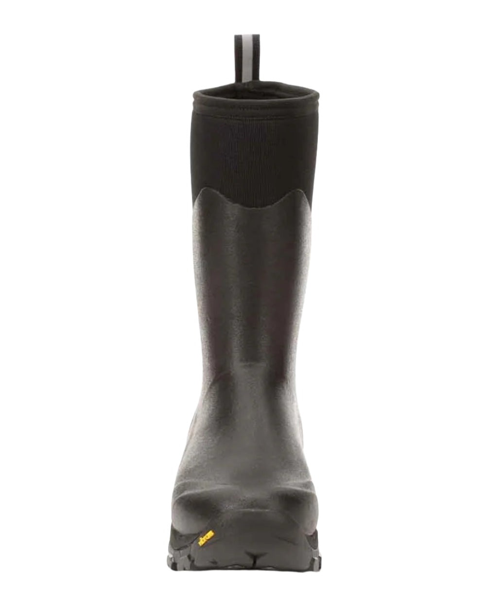 Black Coloured Muck Boots Mens Arctic Ice Vibram AG All Terrain Mid Wellingtons On A White Background