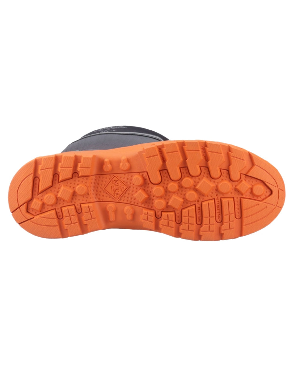 Black Orange Coloured Muck Boots Mens Grit S5 Tall Boots on White Background
