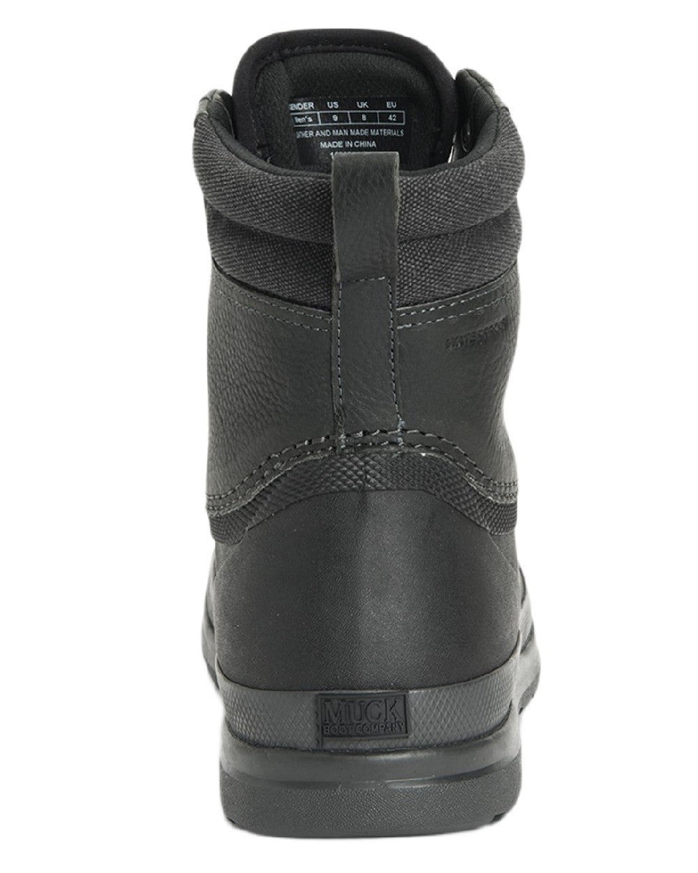 Black Coloured Muck Boots Mens Originals Duck Lace-Up Leather Short Boots on White Background
