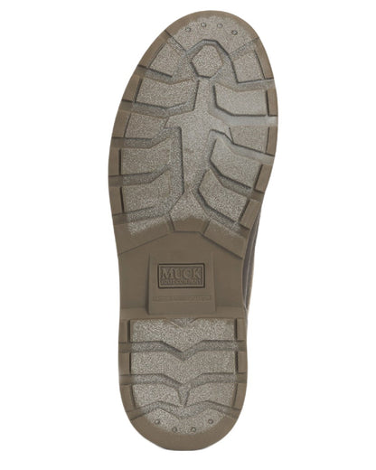 Taupe Coloured Muck Boots Mens Originals Duck Lace-Up Leather Short Boots on White Background
