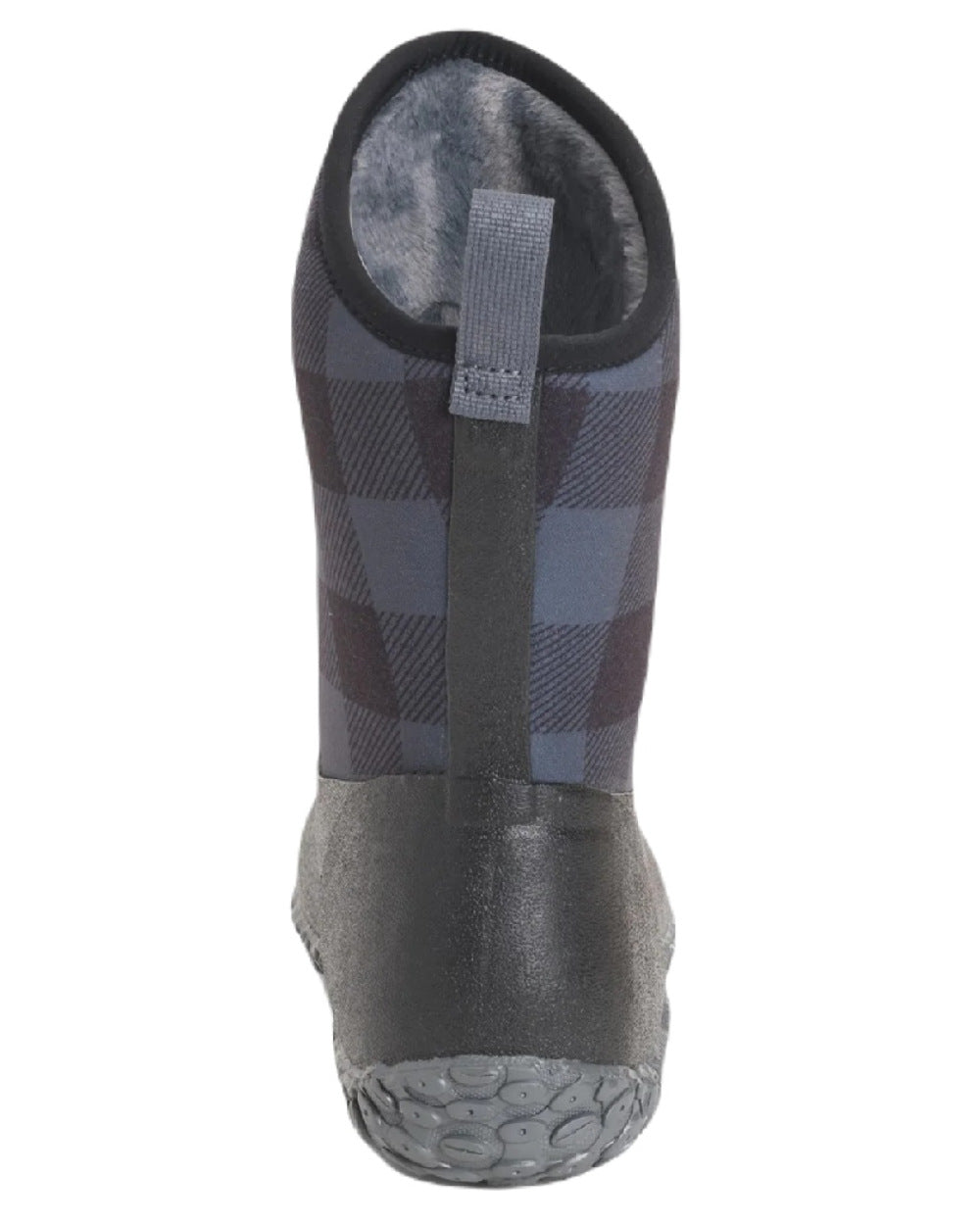 Black/Grey Plaid Coloured Muck Boots Womens Muckster II Mid Wellingtons On A White Background 