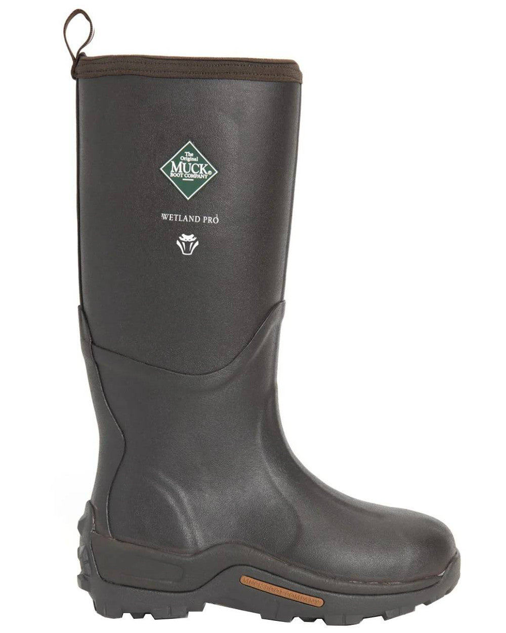 Brown Coloured Muck Boots Mens Wetland Pro Tall Boots On A White Background 
