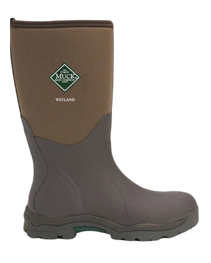 Bark Coloured Muck Boots Womens Wetland Tall Wellingtons On A White Background 