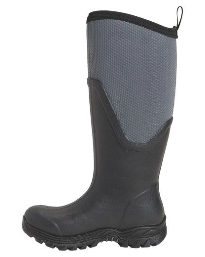 Black Grey coloured Muck Boots Womens Artic Sport II Tall Wellingtons on White background 