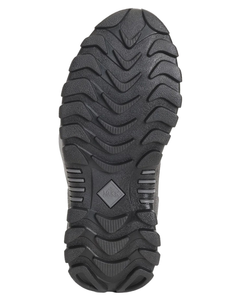 Black Grey coloured Muck Boots Womens Artic Sport II Tall Wellington Sole on White background 