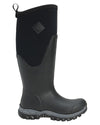 Black coloured Muck Boots Womens Artic Sport II Tall Wellingtons on White background #colour_black