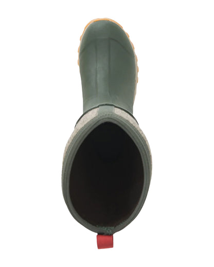 Olive Herringbone Muck Boots Womens Artic Sport II Tall Wellingtons on White background 