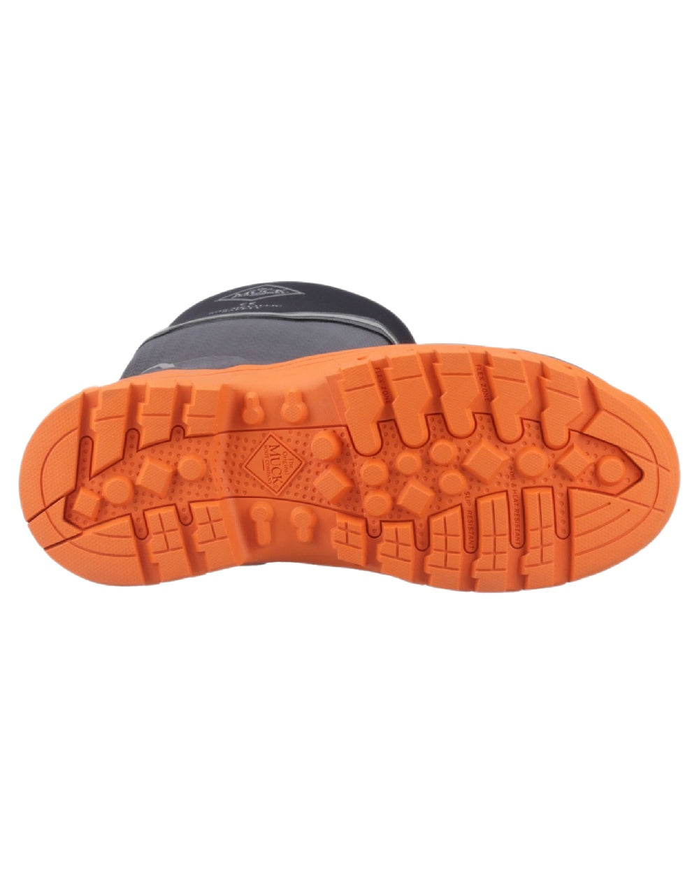 Black Orange Coloured Muck Boots Womens Grit S5 Tall Boots on White Background
