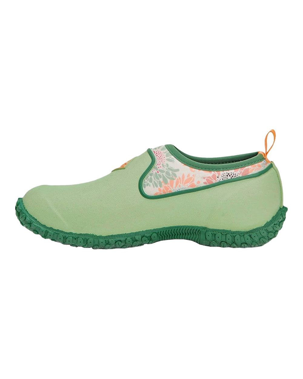 Sunflower Print coloured Muck Boots Womens RHS Muckster II Low Shoes on White background 