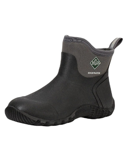 Black Coloured Muck Boots Edgewater Classic Ankle Boots On A White Background