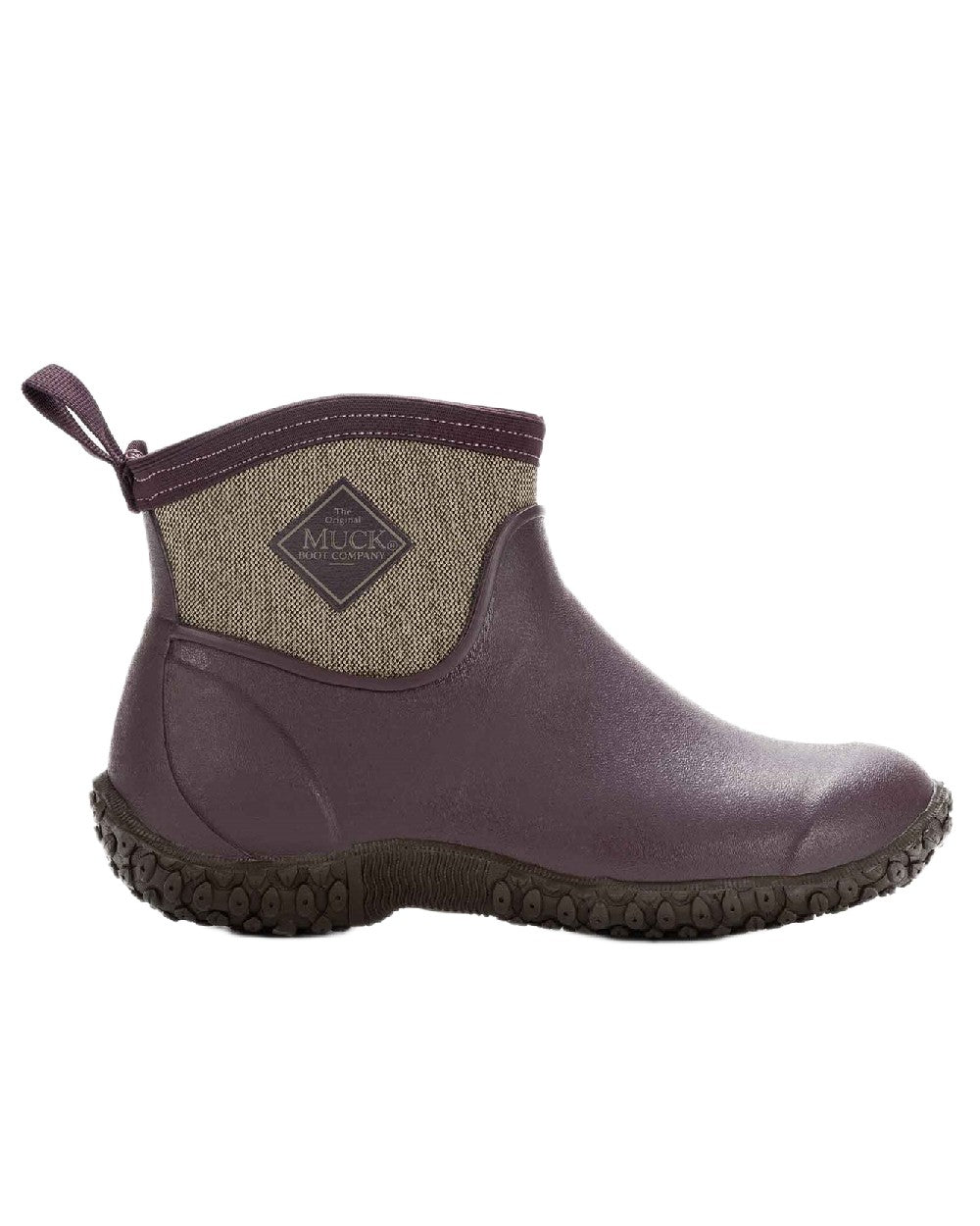 Wine Herringbone Print Coloured Muck Boots Women&