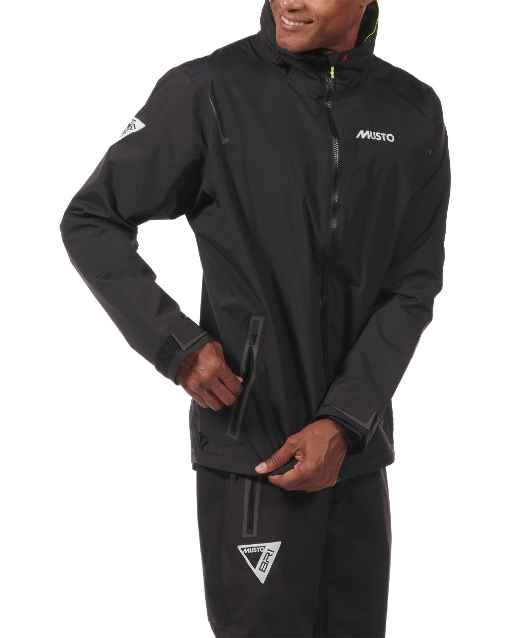 Black coloured Musto BR1 Solent Jacket on White background 