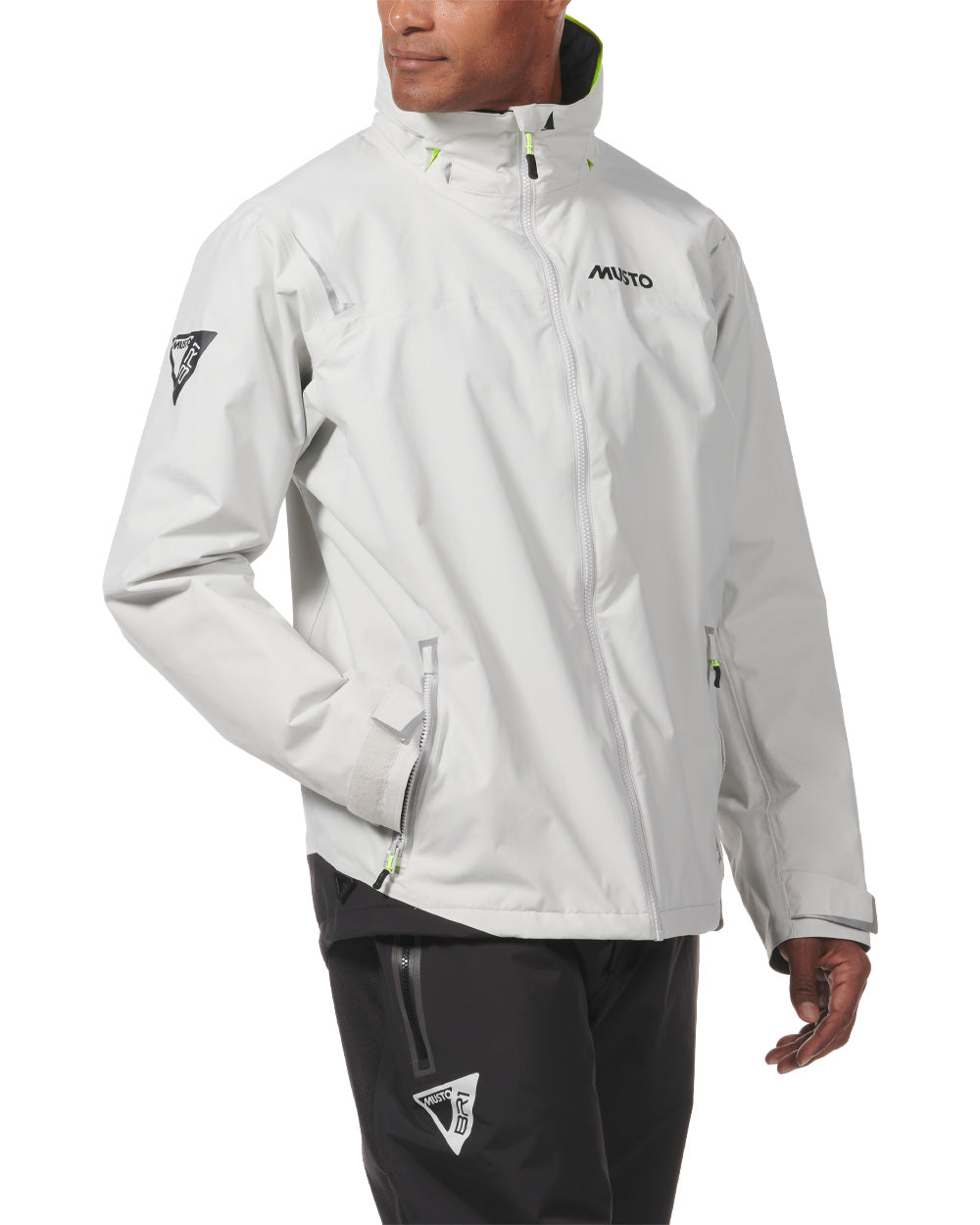 Platinum coloured Musto BR1 Solent Jacket on White background 