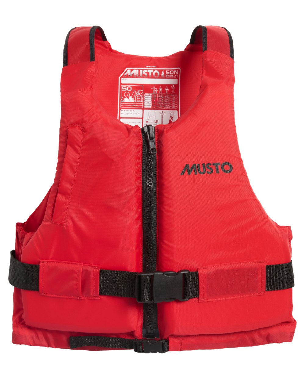 True Red Coloured Musto Buoyancy Aid On A White Background 