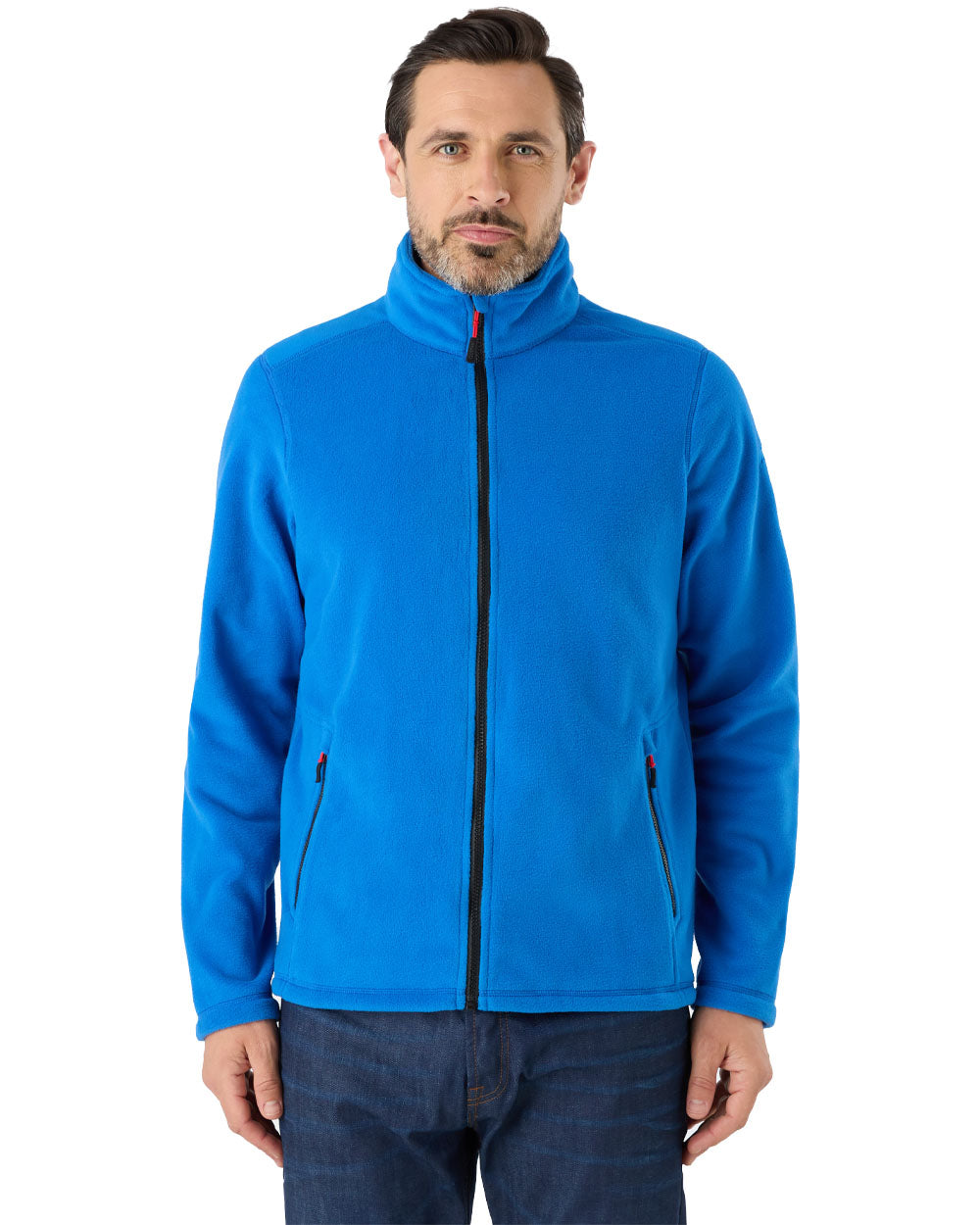 Aruba Blue coloured Musto Corsica Polartec 200gm Fleece 2.0 on White background 