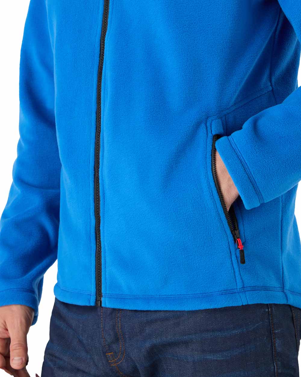 Aruba Blue coloured Musto Corsica Polartec 200gm Fleece 2.0 on White background 