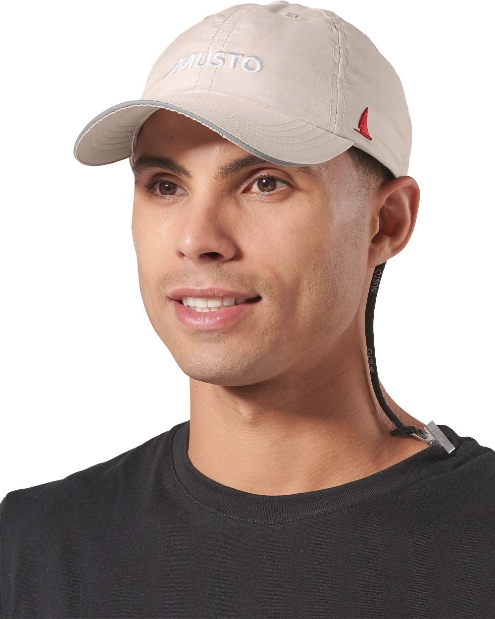 Light Stone coloured Musto Essential Fast Dry Crew Cap on White background 