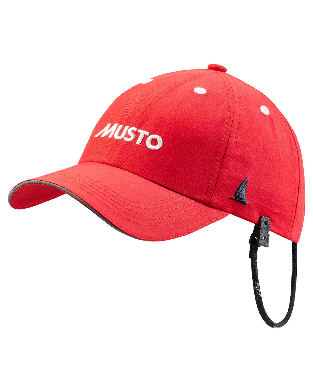 True Red coloured Musto Essential Fast Dry Crew Cap on White background 