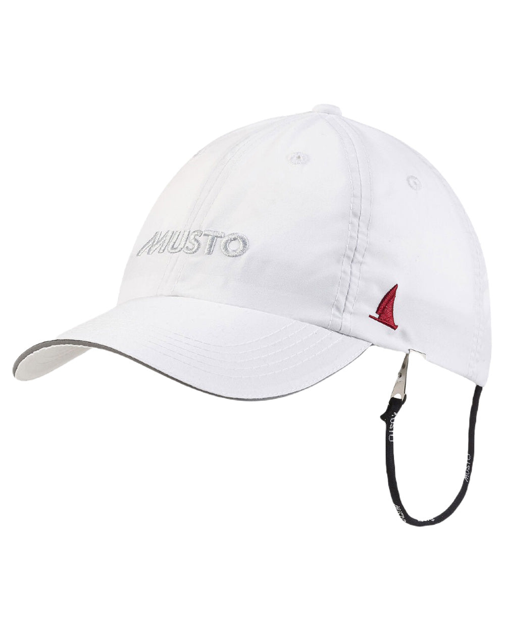 White coloured Musto Essential Fast Dry Crew Cap on White background 