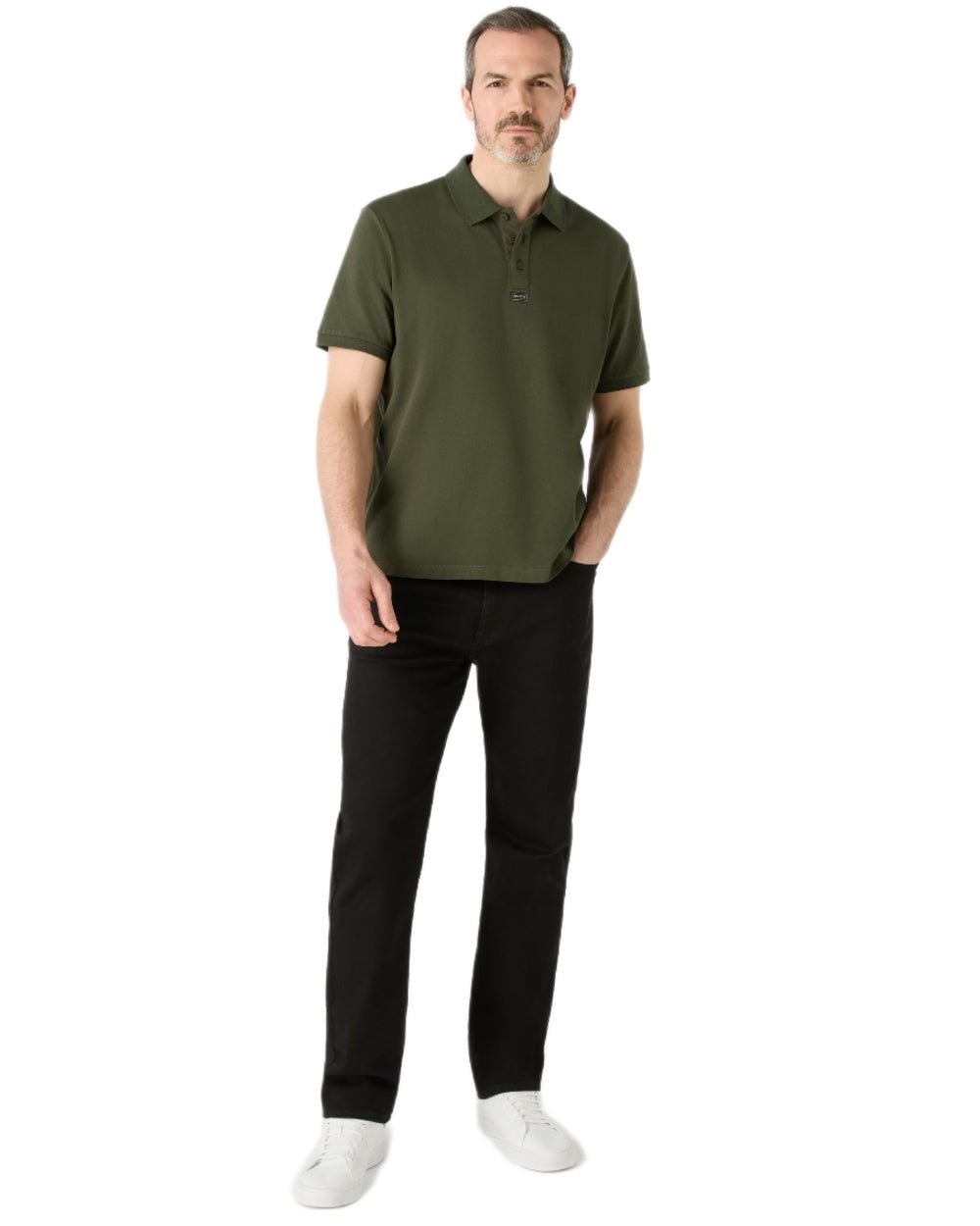 Deep Green coloured Musto Essential Pique Polo Shirt on White background 