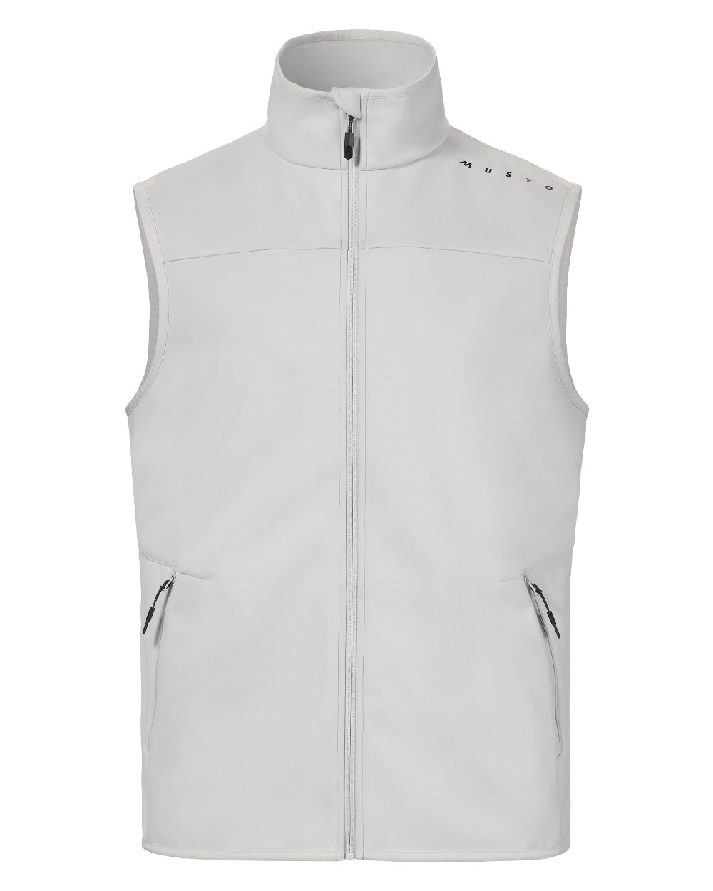 Platinum Coloured Musto Evo Crew Softshell Vest on White Background
