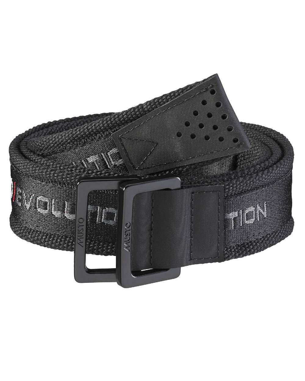 Black Coloured Musto Evolution Sailing Belt 2.0 On A White Background 